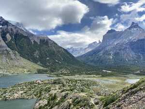 Green valley between mountains