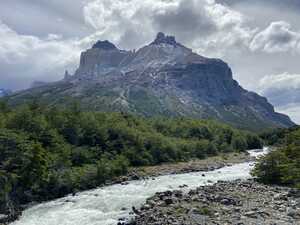 Mountain behind river