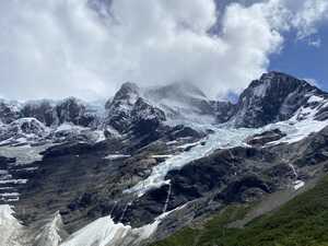 Mountain with ice atop