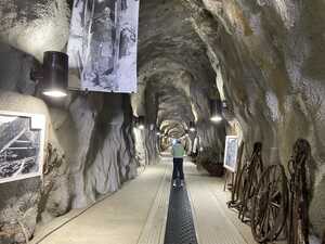 Tunnel in rock with conveyor belt