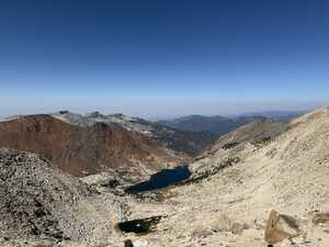 Two lakes in mountains