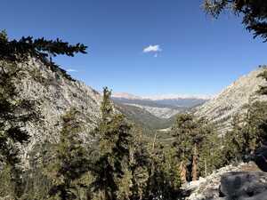 Mountains in distance beyond canyon