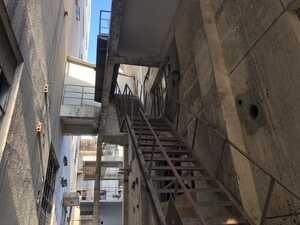 Staircase in abandoned factory