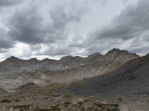 Mountain with sudden black rocks