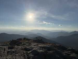 Mountain range in sunlight