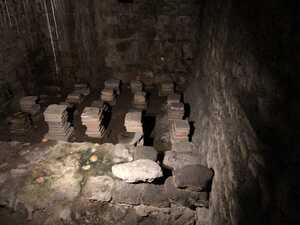 Stacks of stone on the floor