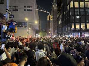 Dense crowd in city street