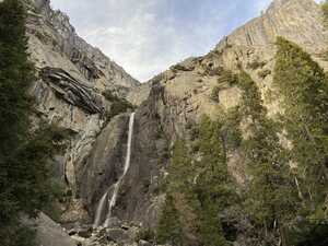 Waterfall down rock face