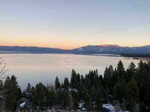 Sun setting over Lake Tahoe