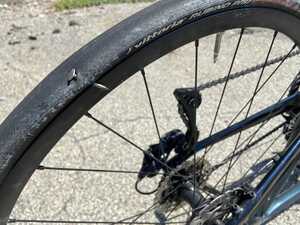 Nail in bicycle tire