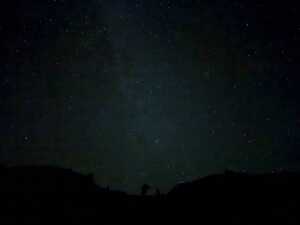 Night sky above mountain
