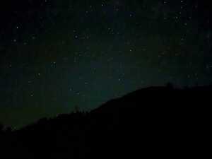 Night sky above mountain