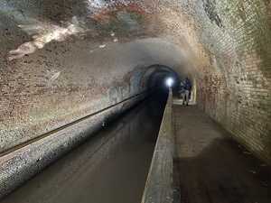 Canal in brick tunnel