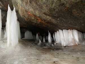 Ice formations in cave