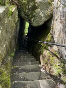 Narrow staircase in stone