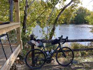 Bike in front of river