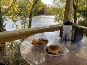 Food with view of river
