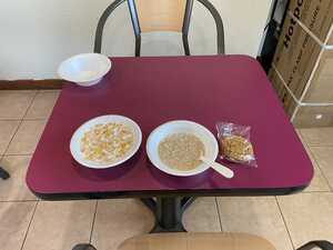 Bowls of cereal and oatmeal