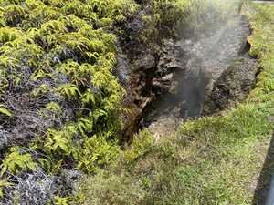 Steam rising from underground natural vent