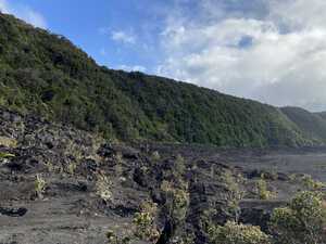 View from floor of volcanic crater
