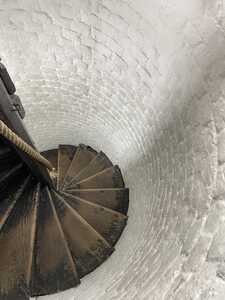Narrow circular stairwell