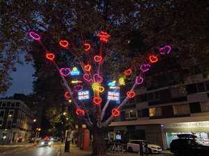 Tree with neon lights