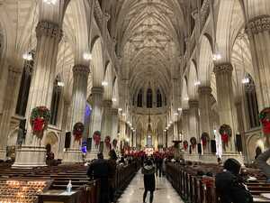 White cathedral interior with columns