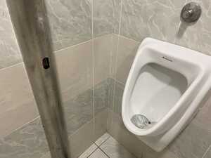 Urinal with sensor to the left