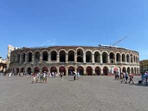 Ruins of an ancient amphitheater from the outside