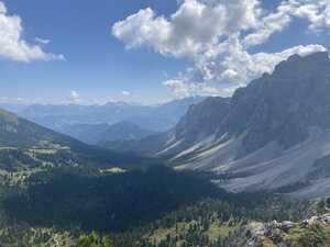 Valley with trees and mountain to the right