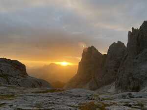 Orange sunrise from mountains