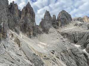 Jagged, rocky ridge with loose rock below