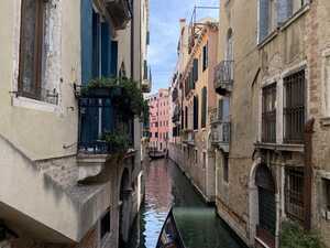 Narrow canal between buildings