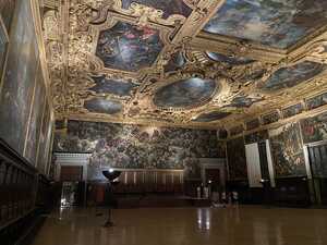 Grandly painted and large room with gold details