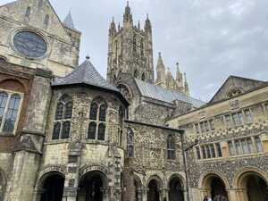 Old stone cathedral with weathered exterior